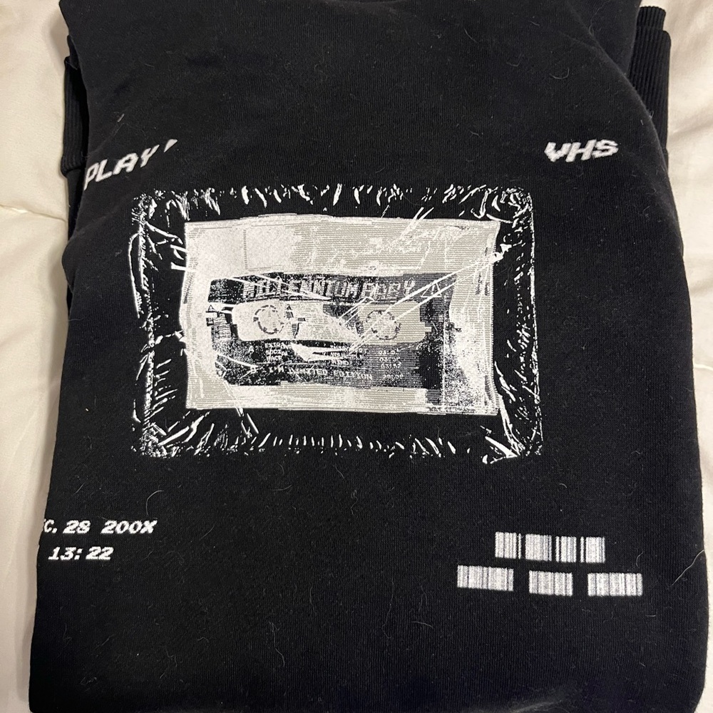 black graphic hoodie